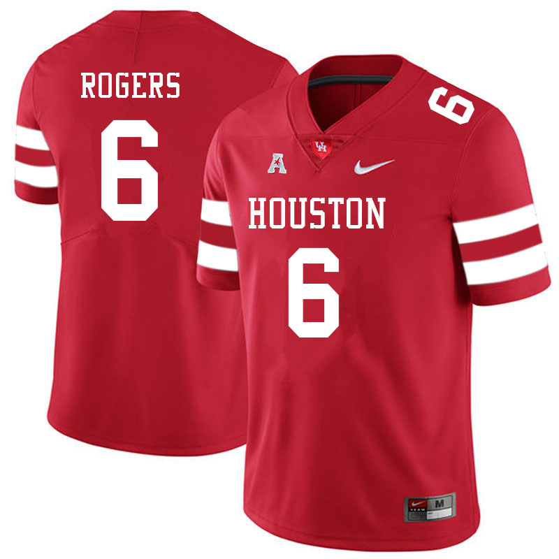 Men #6 Jayce Rogers Houston Cougars College Football Jerseys Sale-Red - Click Image to Close
